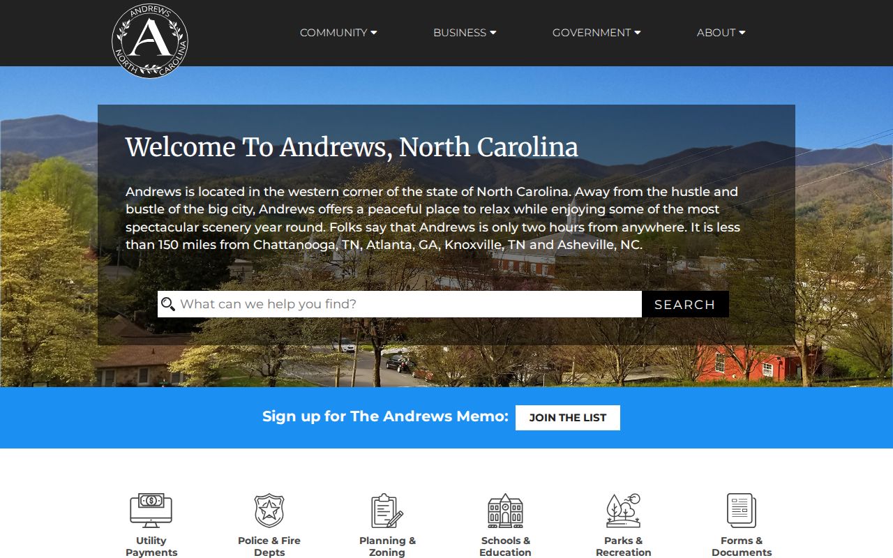 Andrews town municipal source for local arrest records